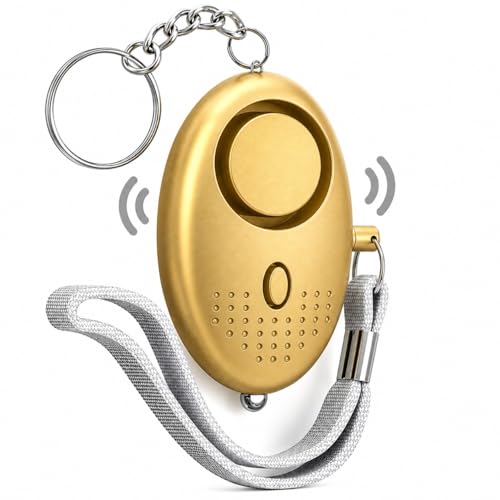 Image of Kaidaa Personal Safety Alarm Keychain for Women & Girls | 120DB Loud Emergency Alarm | Self Defense Security Device for Travel, Kids & Elderly | Portable Keychain Safety Alarm (Golden)