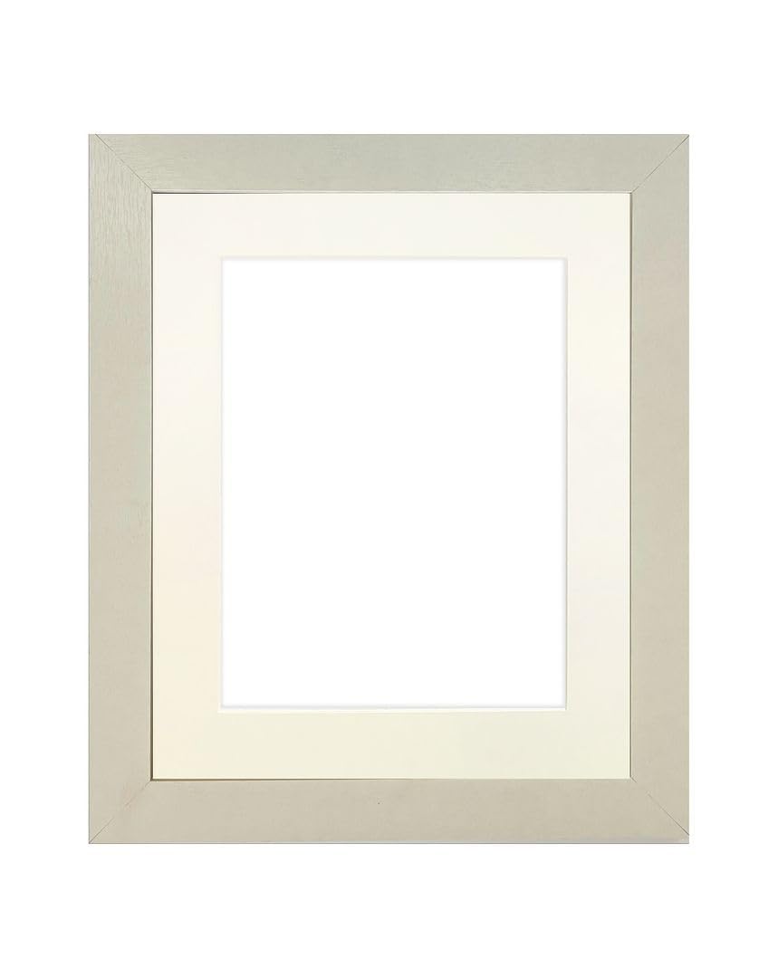 FRAMES BY POST Studio Natural White Ash Picture Photo Frame with Ivory Mount 18 x 12 for Image Size 14 x 8 Inch