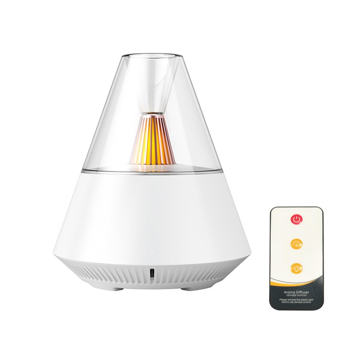 Humidificador Difusor Aromático De Sobremesa Luz Nocturna USB, Difusor De Aceites Esenciales Con Mando A Distancia, Mini Humidificadores Para El Dormitorio, Apagado Automático Sin Agua ( Color : Bianc