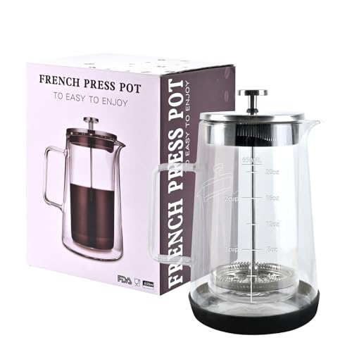 Glass French Press Coffee Maker (22oz/650ml)