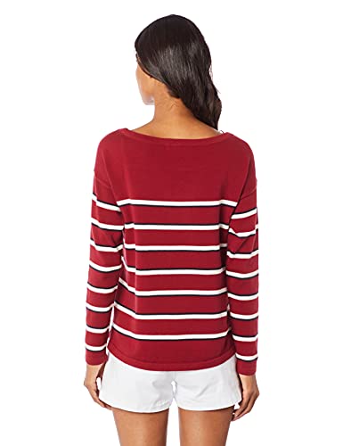 Blusão Feminino Em Tricô Fio Tinto Listrado Hering, Vermelho, G