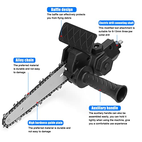 KKnoon 6 Inch Electric Drill Modified to Electric Chainsaw Tool Attachment Electric Chainsaws Accessory Practical Modification Tool Set Woodworking Cutting Tool - Image 4
