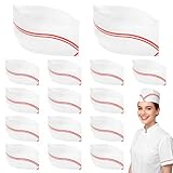 Paper Chef Hats - 40 Pack Soda Jerk Paper Cap, Soda Jerk Hat 1950s Diner Style for Fast Food Staff, Hot Dog Vendor Costume, Soft Drink Shop Servers,Family Kitchen & Halloween Party