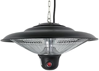 Hiland HIL-PHE-1500BR Electric Gazebo Indoor/Outdoor Heater with LED/Remote, 1500 Watts, Large, Black
