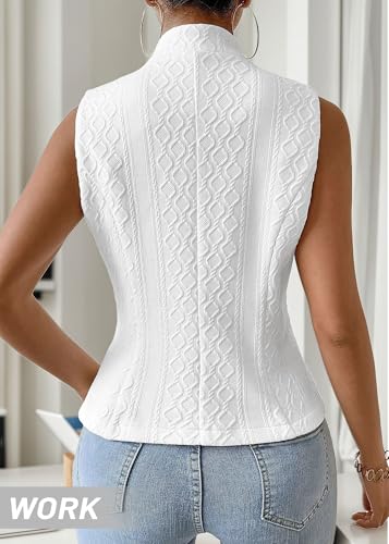 Image of Mina Self Women's 2026 Summer Lightweight Knit Vest Top - Breathable Stretchy Floral Trendy Casual Work Office Slim Waistcoat