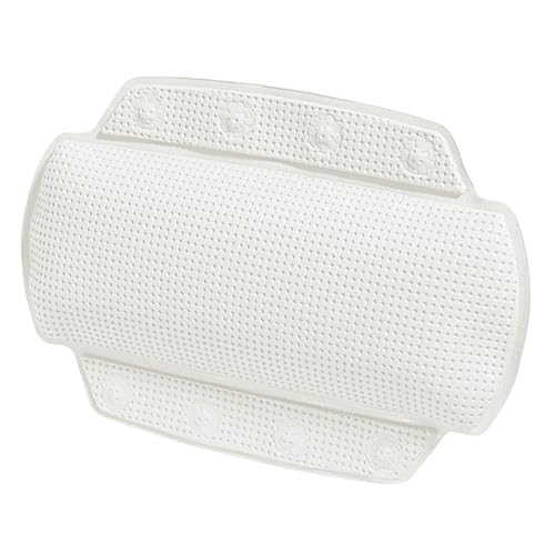 Spirella Badewannenkissen Alaska Weiß mit 8 Saugnäpfen antibakteriell, rutschhemmend 23 x 32 cm waschbar, Made in Germany