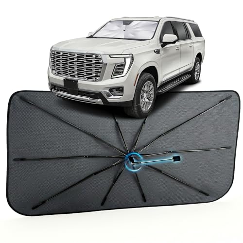 Image of Car Windshield Sun Shade for GMC Yukon 2021-2026 -[Reflective Coated Fabric] Sunshade Umbrella for Front Window, Car Shades Sun Visor Keep Car Cool and Protects Interior, 1:1 Exact Fit