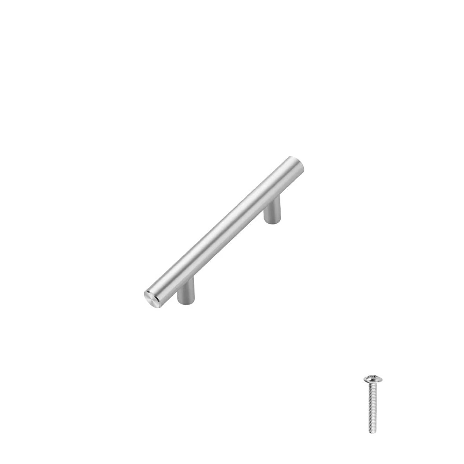GYTTDERFL Kitchen Handles 2 件 Stainless Steel Cabinet Handles 10/15/20cm (4/6/ 7.8 Inch) Brushed Nickel/Black/Gold Cabinet Pulls - Drawer Pulls(Silver-10cm(2Pcs))