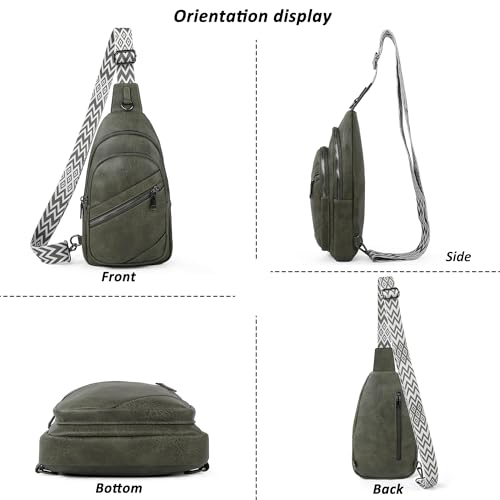 Image of TANTOMI Sling Bag Crossbody Bags for Women Leather Cross Body Bag Trendy Fanny Pack Chest Travel Purse with Adjustable Strap