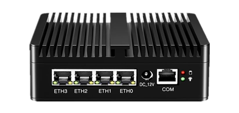 UDPTCP Mini PC N5100 sin ventilador con 4 LAN I226-V 2.5G, 2 USB2.0, 2 USB3.0, ranura para tarjeta SIM, mini computadora de computadora compatible con WiFi de doble banda para negocios industriales,