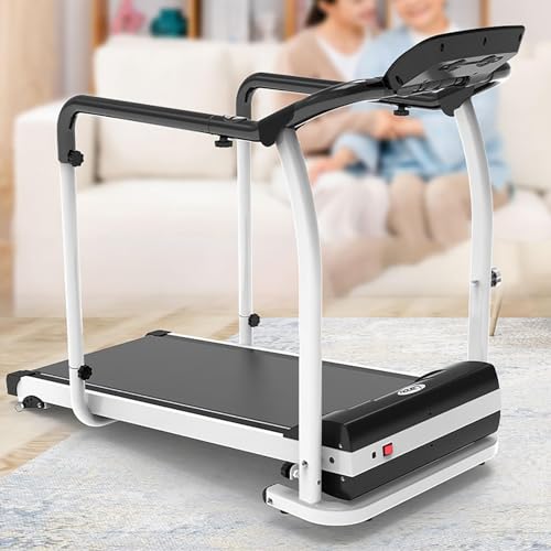 Image of Rehabilitation Motorized Treadmill with Handrail - Multifunction Foldable Treadmill for Seniors Home Office Physical Exercise - Home Treadmill