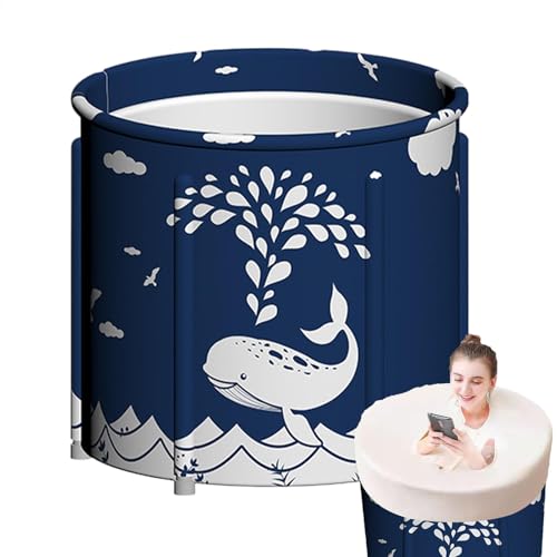 Bañera plegable – Barril de ducha ligero, ahorro de espacio, bañera plegable portátil para adultos, tina de baño de pie, bañera de spa relajante, bañera de baño de hielo, bañera compacta