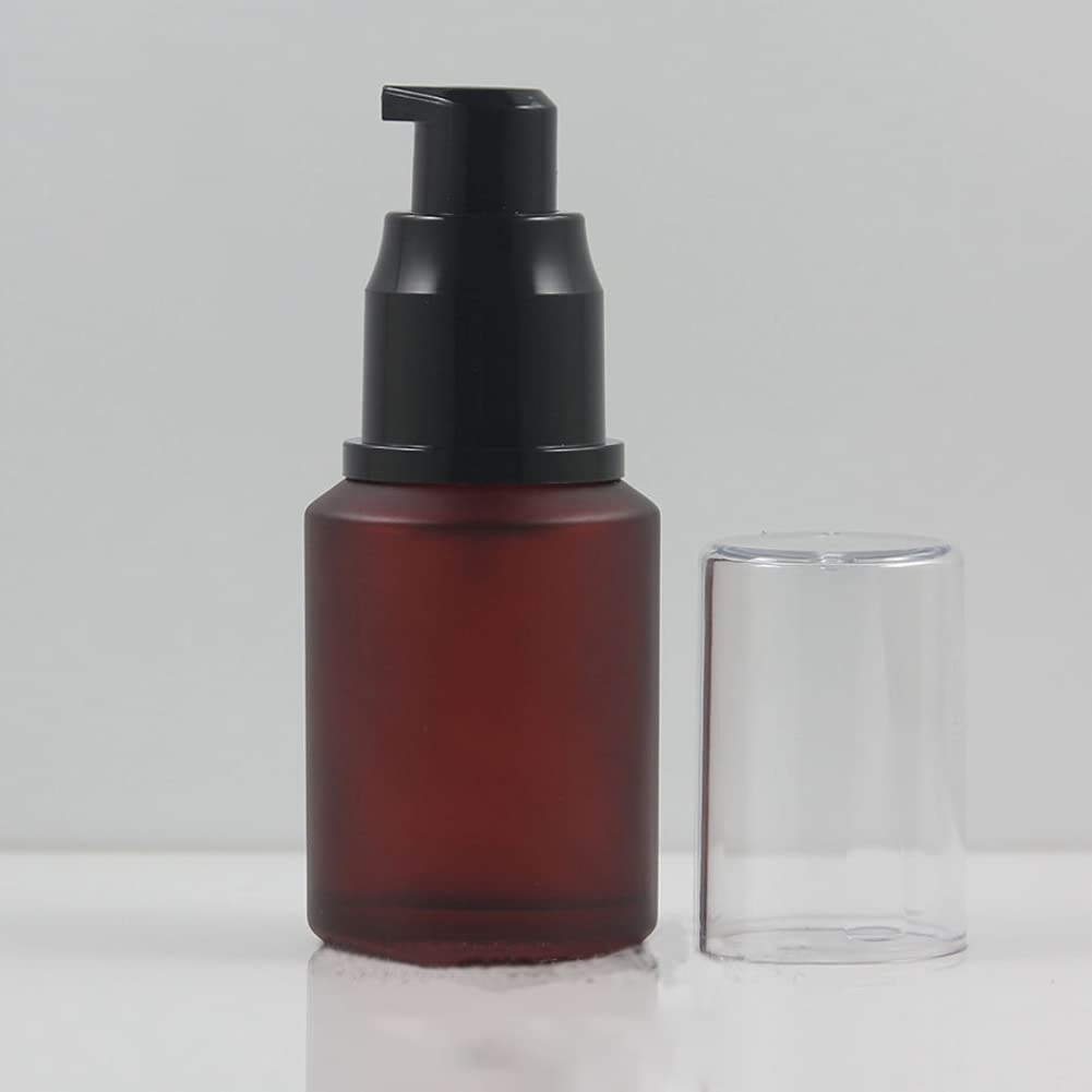 FSSTUD 2 Pcs 30ML Frosted Glass Pump Bottles Empty Cream Lotion Bottles Essence Dispenser Refillable Cosmetic Container - Image 4