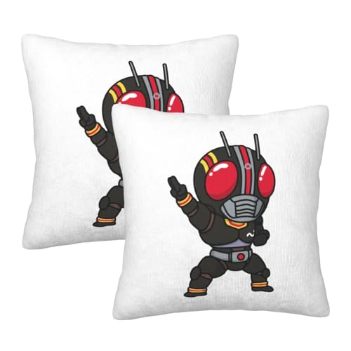 枕カバー 仮面ライダーBLACK クッションカバー 2枚セット 座布団カバー まくらカバー おしゃれ 可愛い ソファ背当て 抱き枕 インテリア飾り オフィス 部屋飾り 四季通用 40X40cm