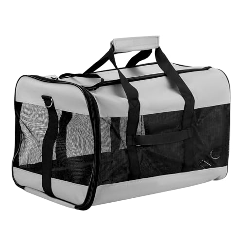 QWORK® Transporttasche mit Optimalem Luftstrom für Katze und Hund bis 10kg - 48x30x30 cm - Haustier-Tragetasche Tragbare und Waschbar