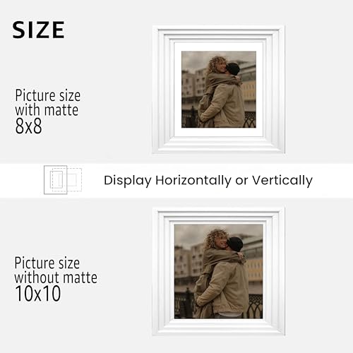 Image of Art Street Luxury Photo Frame for living room, Modern Step Design Photo Frames for Photograph, Art Work, Kids Room Set of 4 (10x10 Inch, White)