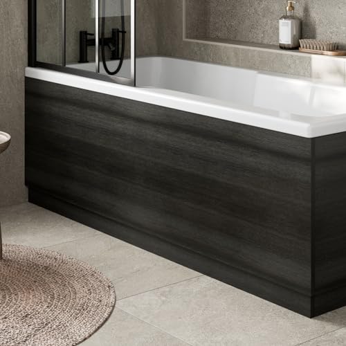 Baystone Modern 1700mm Front Side MFC Bath Panel 16mm Wooden Panels for Bathroom Baths Soaking Tubs Adjustable Plinth Easy to Cut Charcoal Grey