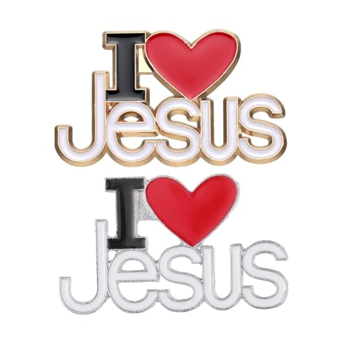 Image of I Love Jesus Brooch Pin Set Religous Christian Enamel Lapel Pin for Backpacks Lapel Pins Bedge Brooches Pins for Bags Hats Caps Clothes Vest Jackets