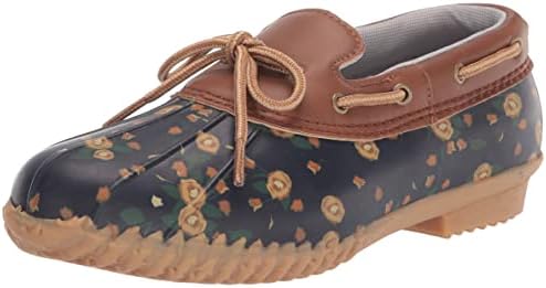 JBU by Jambu Women's Gwen Garden Ready Rain Shoe, Whiskey/Navy Floral, 7.5