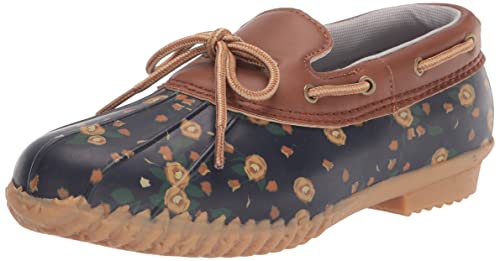 Jbu By Jambu Women's Gwen Garden Ready Rain Shoe, Whiskey/Navy Floral, 7.5 #TOP13