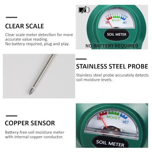 Image of Themisto TH-SM01 Soil Moisture Meter | Accurate Analog Moisture Tester for Indoor & Outdoor Plants | No Battery Needed