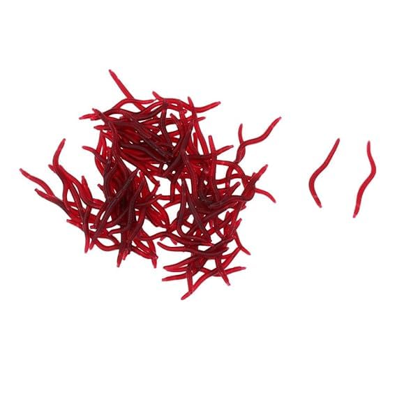 Earth Worm Silicon Approx 40 to 50PC Packet Sea Earthworm Lures Soft Fishing Lures Worm Lures Artificial Baits Swimbaits Suitable for Sea Fishing and Freshwater