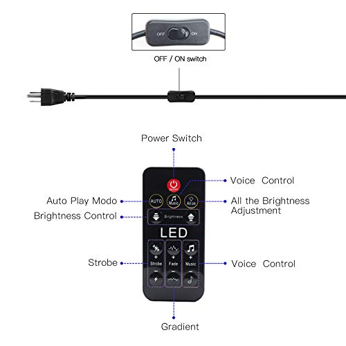 Exulight Black Lights, LED Bar,12LEDs x 3W Black Light with Dimmable for Glow Parties,Halloween and Christmas Party, Birthday,Wedding,Poster,Stage Lighting