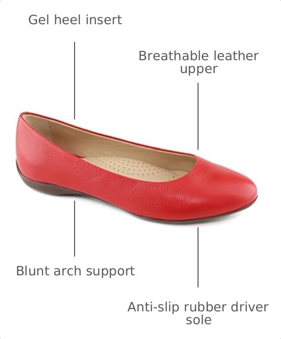 Image of Women's Genuine Leather Comfort Slip on Ballet Flats