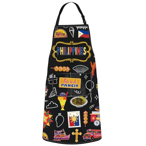 MYSOMY Philippines Kitchen Apron Filipinos Apron Filipinos Gifts Philippines Kitchen Gifts Philippines Themed Gifts (PHILIPPINES bl UK2)