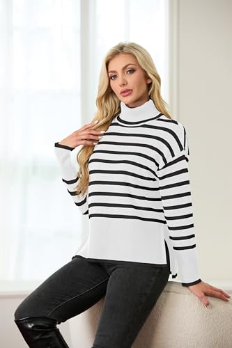 Image of IWOLLENCE 2025 Winter Fall Turtleneck Sweater High Neck Long Sleeve Sweaters Pullover Outfit