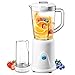 SZJJI Blender Smoothie Maker 3 in 1 Mini spremiagrumi Portatile con macinino e 1.25L Robot da Cucina, 4 Lame affilate in Acciaio Inox per frullati al frappè
