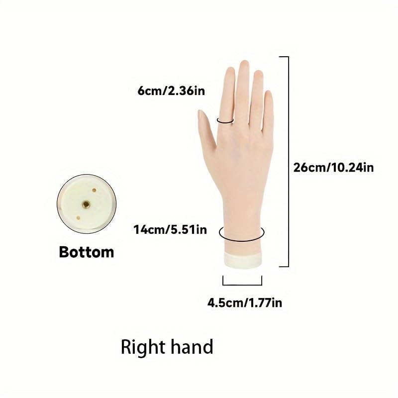 Practice Nail Art Trainer Training Hand Movable Fake Fingers Acrylic Gel False Tip Tool - Image 2