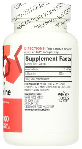 365 by Whole Foods Market, L-Glutamine 500mg, 100 ct - image 4