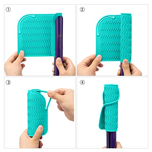 Estera de silicona resistente al calor para planchas y herramientas de cabello CaliCapelli Professional color verde menta miniatura 3