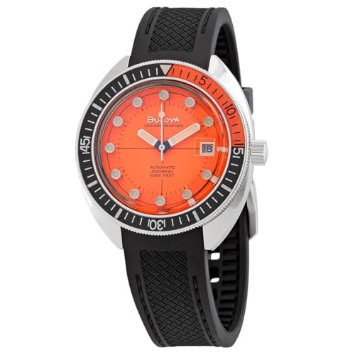 Bulova Men's Devil Diver Oceanographer Black Rubber Strap Watch | 41mm | 96B350
