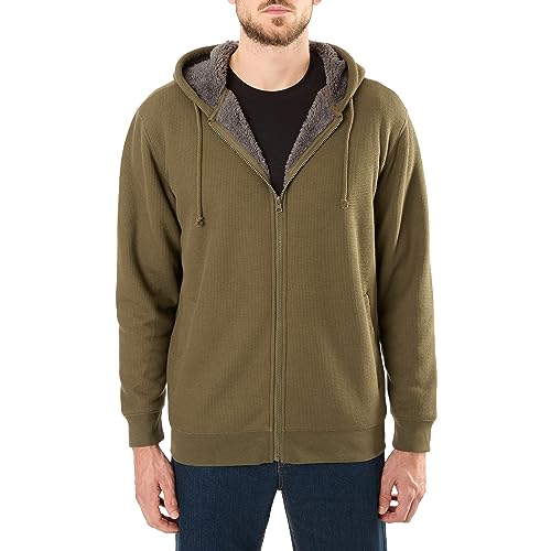 Image of Smith's Workwear Mens Big Men's Sherpa-bonded Thermal Knit Hooded Jacket
