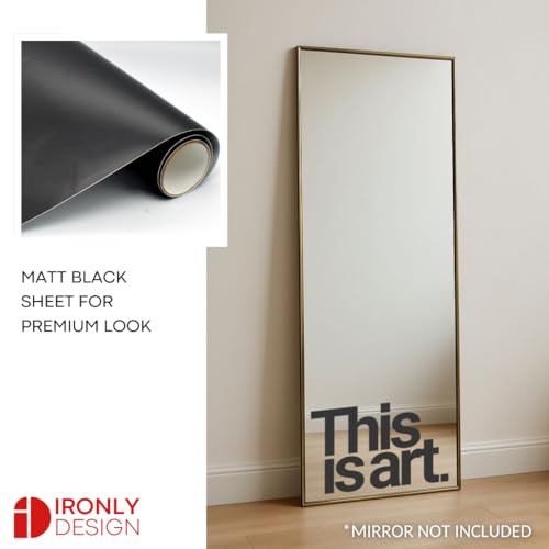 Image of Sticker for Glass & Mirrors| Minimal Vinyl Decal for Bedroom Bathroom & Cafe | Self-Adhesive Waterproof Quote Mirror Sticker | Aesthetic Decals (This is Art., Large, Matt Black)