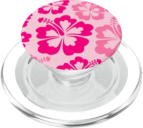 Hibiscus Flower Beach Hawaiian Exotic Floral Surf Vibe Pink PopSockets PopGrip for MagSafe