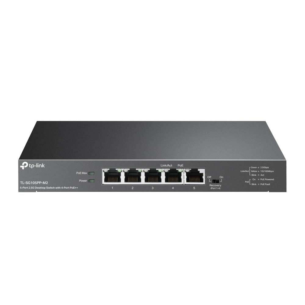 TP-LINK TL-SG105PP-M2 5-Port 2.5G Desktop Switch with 4-Port PoE++