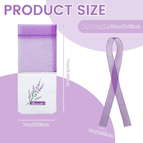 100 bolsas de saco de gasa para lavanda miniatura 3