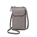 Produktbild BestTas Damen Handy-Umhängetasche PU Leder RFID Blockierung Handytasche Geldbörse mit Kartenfächer Verstellbar Abnehmbar Schultergurt Passt Handy unter 6,10" (grau)
