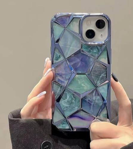 Image of COVERLY for iPhone 13 3D Diamond Glitter Sparkle Case,Full Protective Luxury Cube Cute Shinny Bling Soft Silicone Designer Fashion Smart Aesthetic Cover for Apple iPhone 13 (Turquoise)