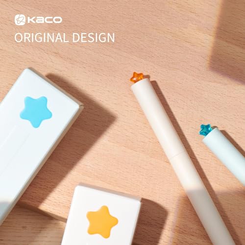 Image of KaCo FIRST Gel Pens, Cute Stationery, 4 Pieces with Extra 8 Black Refills (2 Star & 2 Heart)