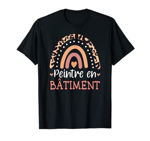 Peintre en bâtiment arc-en-ciel léopard T-Shirt