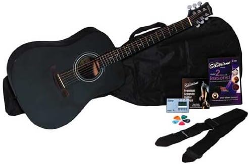 SilvertoneSD10 Acoustic Guitar Package, Black