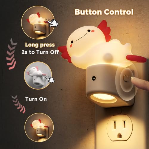 Image of L LOHAS LED Night Lights Plug into wall, 3D Axolotl Night Light for Kids