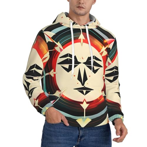 Sweat à capuche unisexe à motif géométrique avec poche hoodie graphique original