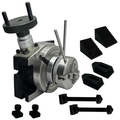 Image of Milling Indexing 4"/ 100 Rotary Table Precision Horizontal Vertical With Suitable M6 Clamp Kit & Small Chuck (With 65 Mm 3 Jaws Self Centering Chuck)