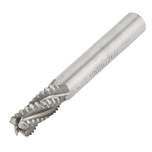 4 Flute End Mill CNC Router Bits High Speed Steel Carbide Square Nose Cutter 10mm/0.4in Diameter x 75mm/3in Length Straight Shank Power Milling Machine