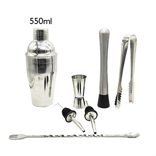 Set coctelera y kit bartender acero inoxidable 7 piezas miniatura 2
